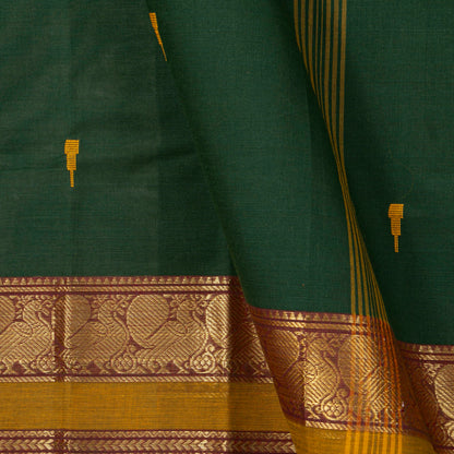 Green And Mustard Kanchi Cotton Saree PV MM KC 206