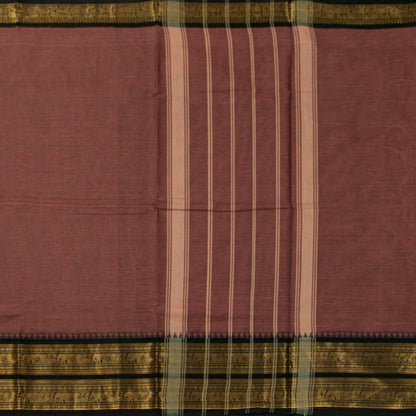 Gheva And Black Kanchi Cotton Saree For Festive Wear PV MM KC 732 - Cotton Saree - Panjavarnam PV MM KC 732
