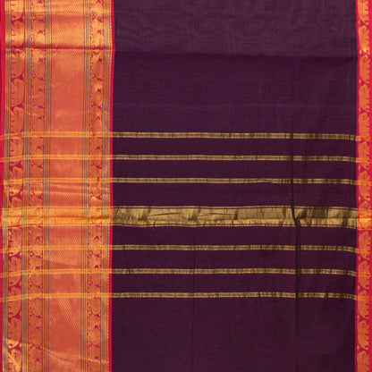 Purple And Pink Kanchi Cotton Saree For Festive Wear PV MM KC 705 - Cotton Saree - Panjavarnam PV MM KC 705