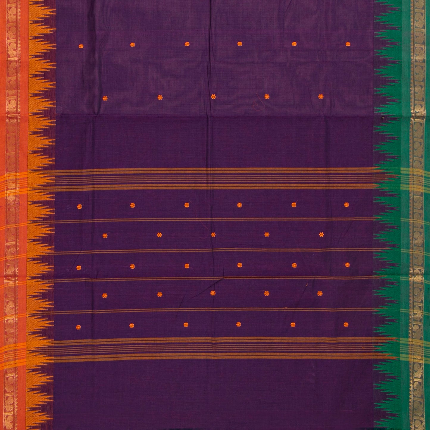 Purple Kanchi Cotton Saree Ganga Jamuna Border For Festive Wear PV MM KC 859