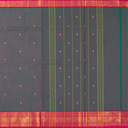 Grey And Pink Kanchi Cotton Saree For Festive Wear PV MM KC 766 - Cotton Saree - Panjavarnam PV MM KC 766