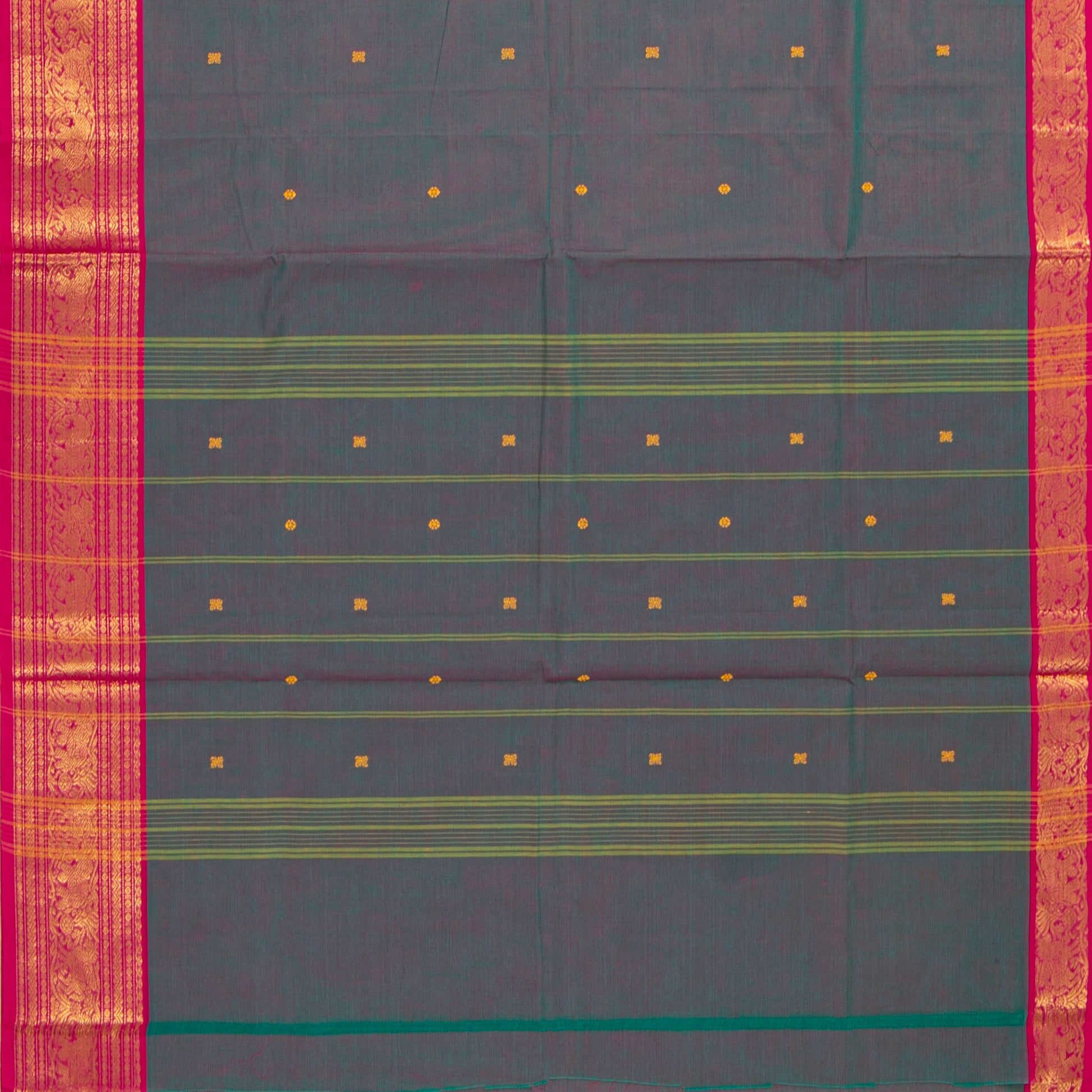 Grey And Pink Kanchi Cotton Saree For Festive Wear PV MM KC 766 - Cotton Saree - Panjavarnam PV MM KC 766