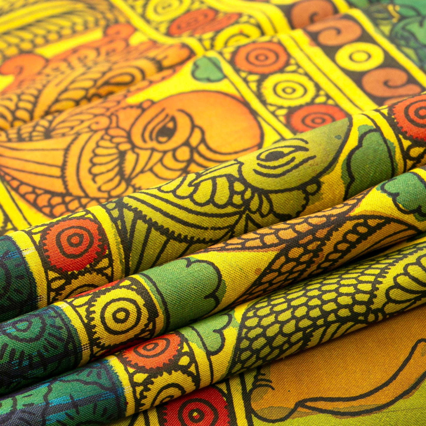 Royal Wedding Themed Handpainted Kalamkari Kanchipuram Silk Saree With Ikkat Pallu For Festive Wear PV KAI IKS 102