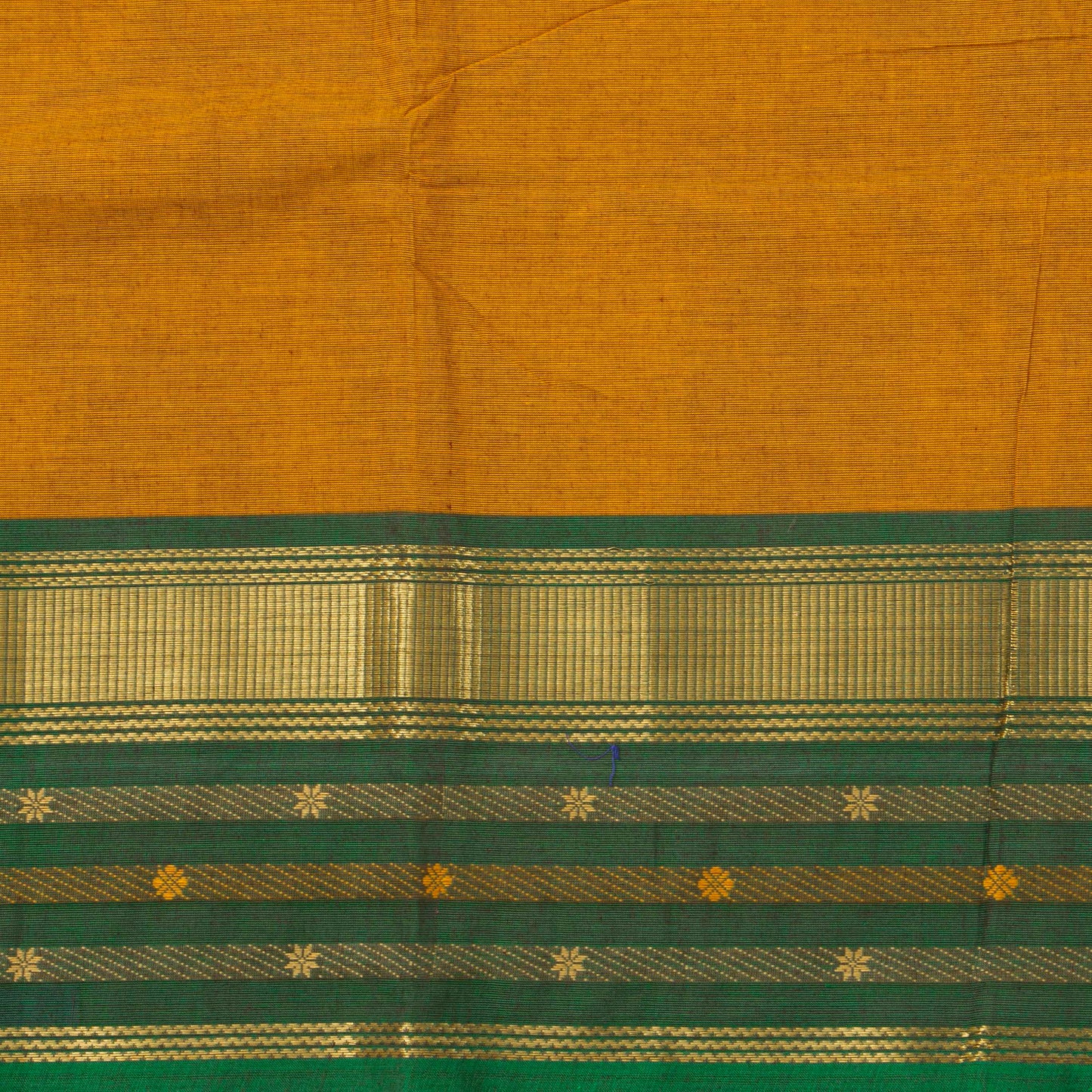 Mustard Kanchi Cotton Saree With Ganga Jamuna Border For Festive Wear PV MM KC 350