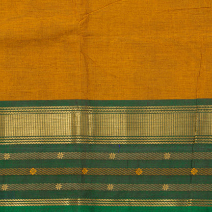 Mustard Kanchi Cotton Saree With Ganga Jamuna Border For Festive Wear PV MM KC 350