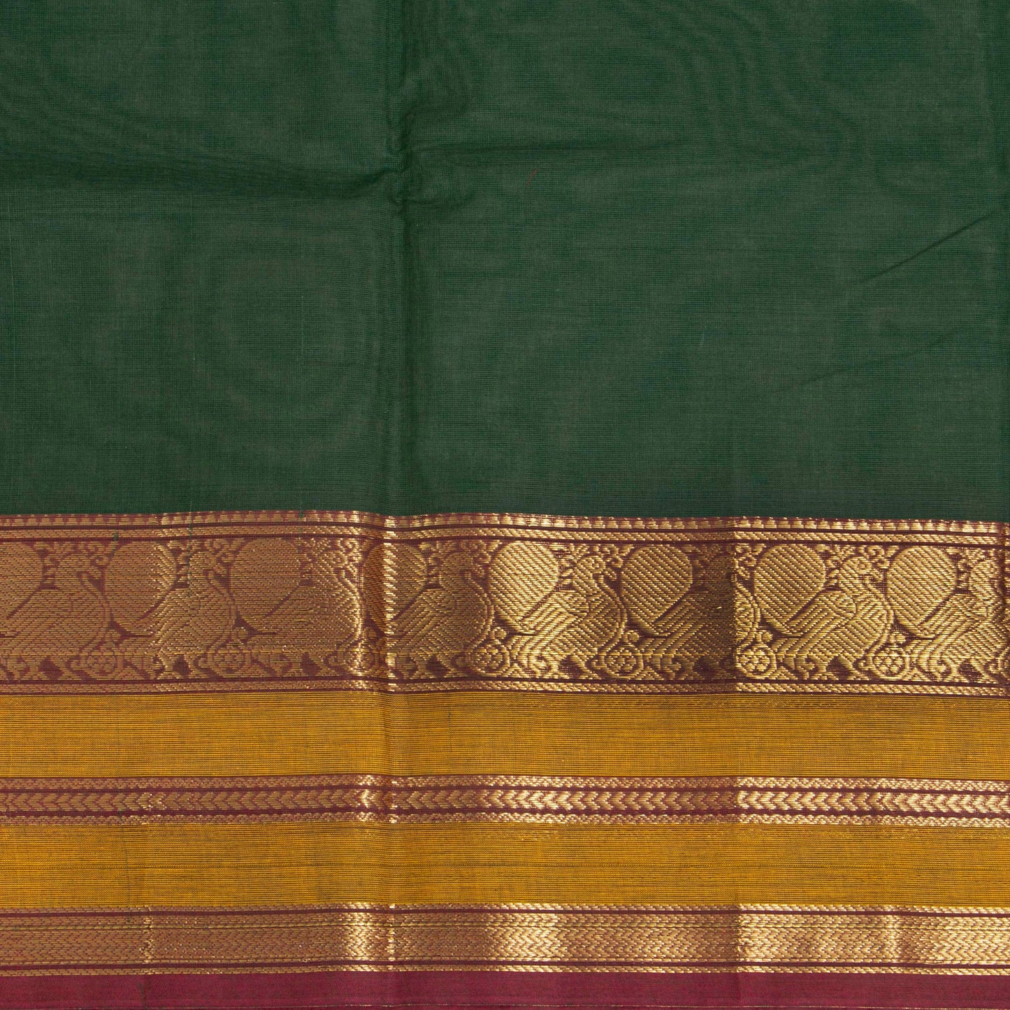 Green And Mustard Kanchi Cotton Saree PV MM KC 206