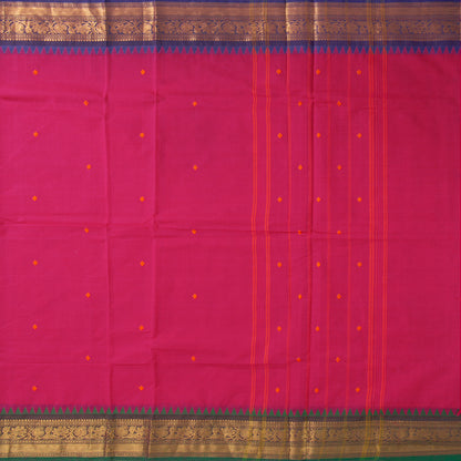 Pink Kanchi Cotton Saree Ganga Jamuna Border PV MM KC 241