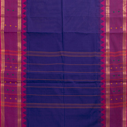 Blue And Magenta Kanchi Cotton Saree PV MM KC 267