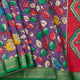 Dasavatharam Themed Purple And Green Handpainted Kalamkari Mangalgiri Silk Saree For Office Wear PV KMS SRK 108