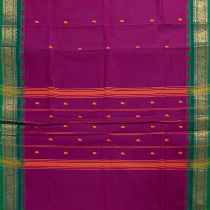 Magenta And Green Kanchi Cotton Saree PV MM KC 156