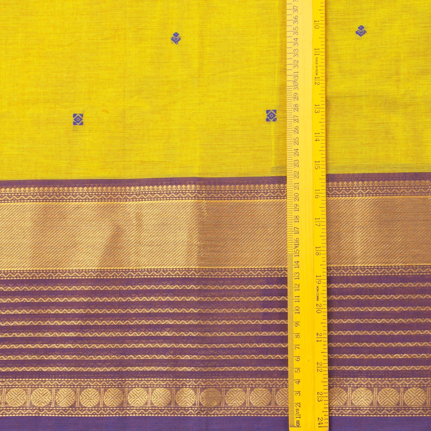 Yellow And Mauve Kanchi Cotton Saree For Festive Wear PV MM KC 579