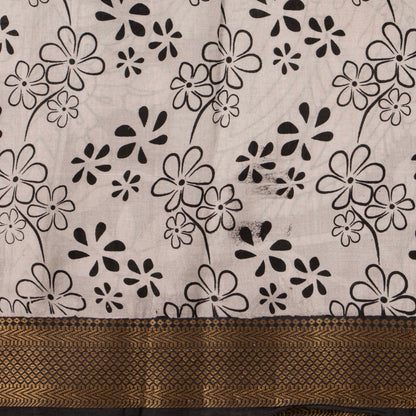 Maroon And Black Kalamkari Mangalgiri Silk Saree For Office Wear PV MG 120