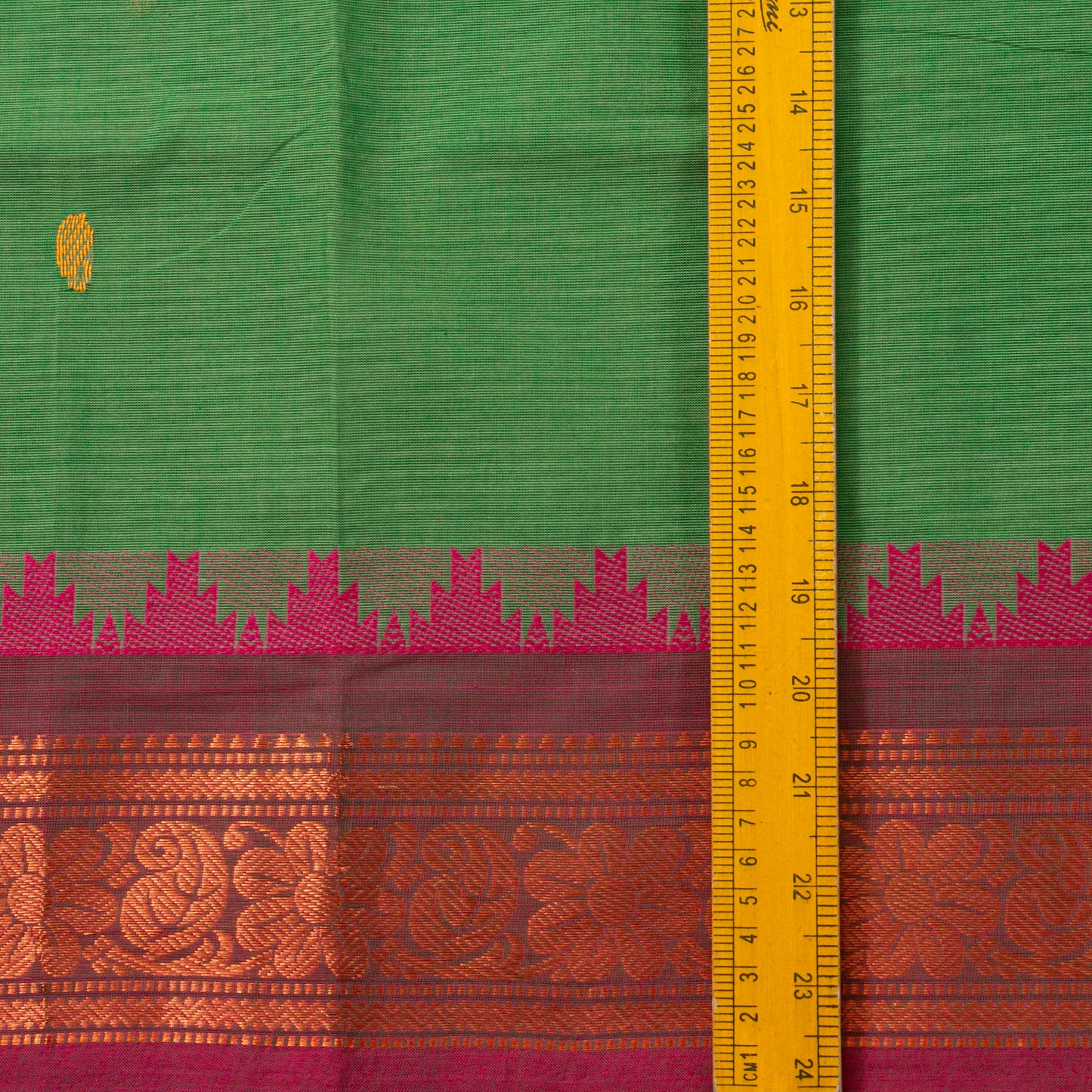 Green And Pink Kanchi Cotton Saree PV MM KC 155