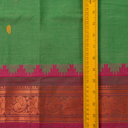 Green And Pink Kanchi Cotton Saree PV MM KC 155