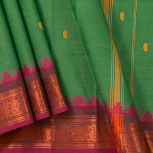 Green And Pink Kanchi Cotton Saree PV MM KC 155