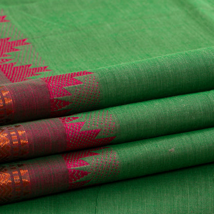 Green And Pink Kanchi Cotton Saree PV MM KC 155