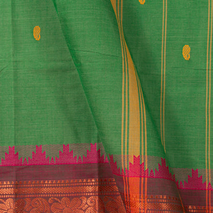 Green And Pink Kanchi Cotton Saree PV MM KC 155