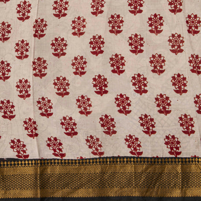 Blue Handpainted Kalamkari Mangalgiri Silk Saree For Office Wear PV MG 115
