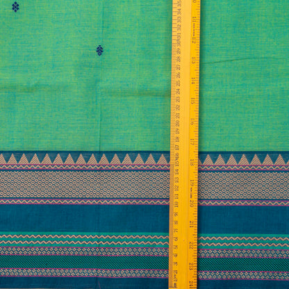 Green And Blue Kanchi Cotton Saree For Festive Wear PV MM KC 586