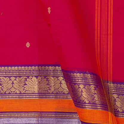 Pink And Purple Kanchi Cotton Saree For Festive Wear PV MM KC 514 - Cotton Saree - Panjavarnam PV MM KC 514