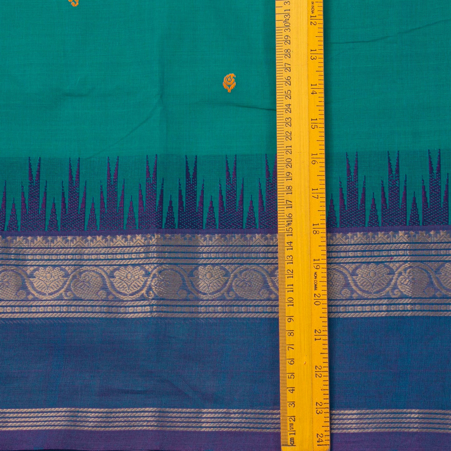 Teal And Blue Kanchi Cotton Saree For Festive Wear PV MM KC 604