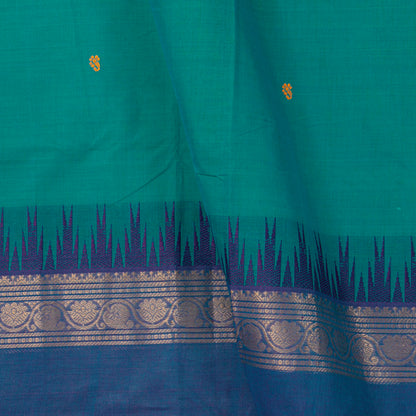 Teal And Blue Kanchi Cotton Saree For Festive Wear PV MM KC 604