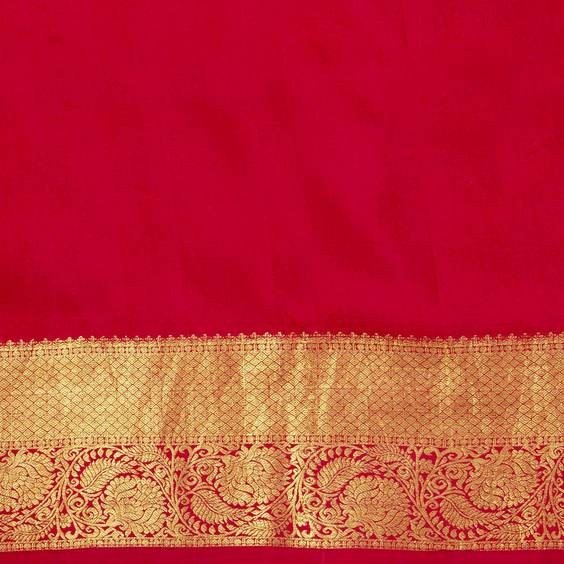 Krishna And Radha In Kunjavan Leela Handpainted Kalamkari Kanchipuram Silk Saree For Festive Wear PV KAI KK 103 - Kalamkari Silk - Panjavarnam PV KAI KK 103
