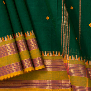 Green And Mustard Kanchi Cotton Saree PV MM KC 208