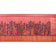 Pink and Red Handpainted Kalamkari Kanchipuram Silk Saree With Village Marketplace Theme For Festive Wear PV KAI KGS 101