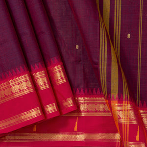 Magenta And Pink  Kanchi Cotton Saree PV MM KC 212