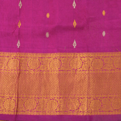 Village Life Themed Handpainted Kalamkari Kanchipuram Silk Saree For Office Wear PV KAI KGS 103