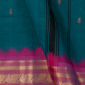 Blue And Pink Kanchi Cotton Saree PV MM KC 201