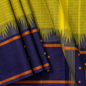 Green Kanchi Cotton Saree Ganga Jamuna Border PV MM KC 200