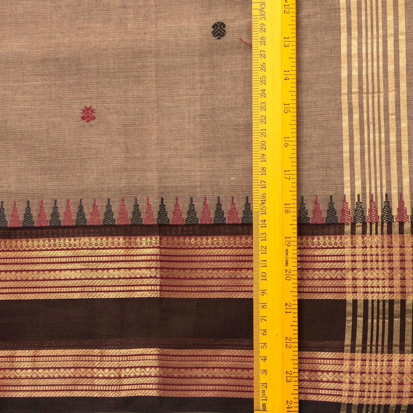 Beige And Brown Kanchi Cotton Saree For Festive Wear PV MM KC 575
