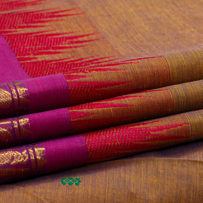 Mustard Kanchi Cotton Saree Ganga Jamuna Border PV MM KC 209