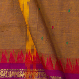 Mustard Kanchi Cotton Saree Ganga Jamuna Border PV MM KC 209