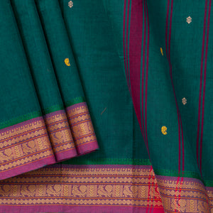 Green And Pink Kanchi Cotton Saree PV MM KC 177