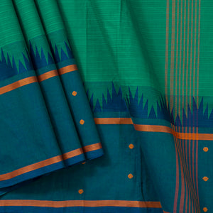 Sea Green Kanchi Cotton Saree Ganga Jamuna Border PV MM KC 197