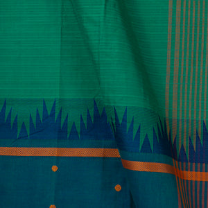 Sea Green Kanchi Cotton Saree Ganga Jamuna Border PV MM KC 197