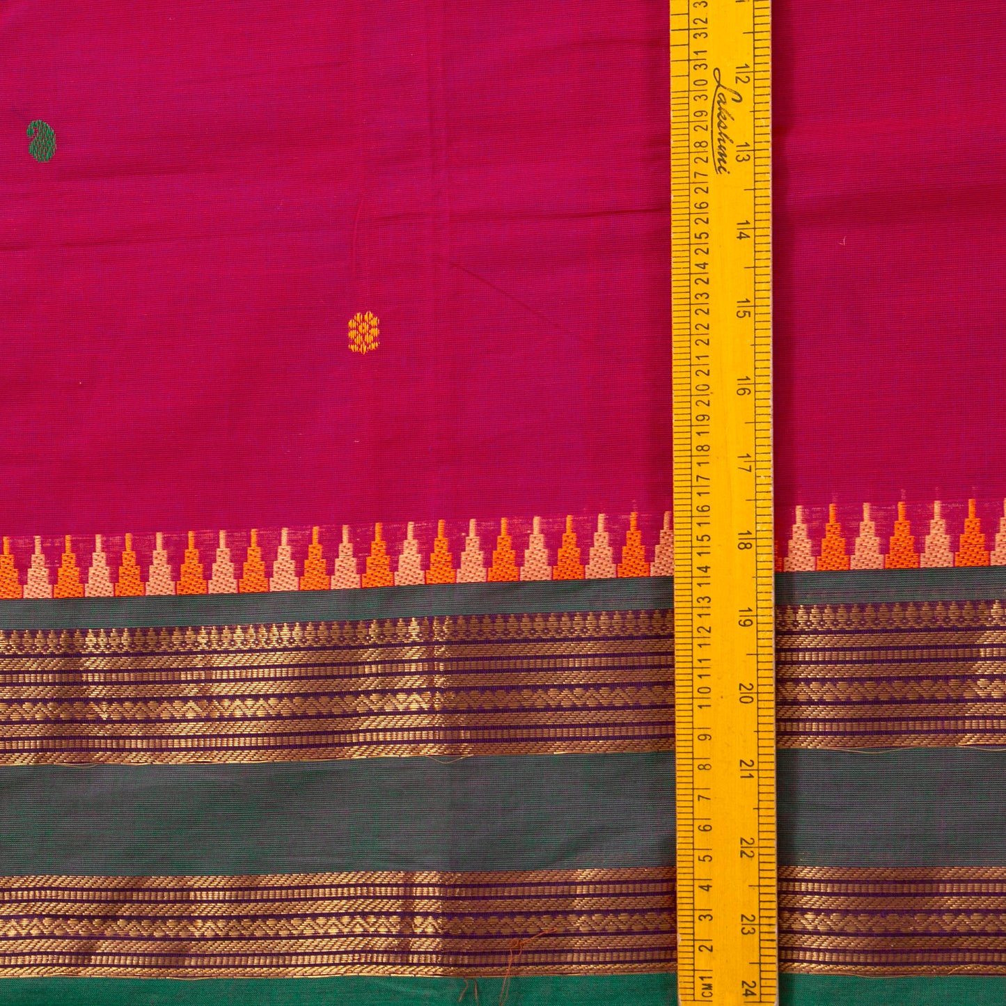 Pink And Green Kanchi Cotton Saree PV MM KC 205