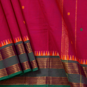 Pink And Green Kanchi Cotton Saree PV MM KC 205