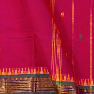 Pink And Green Kanchi Cotton Saree PV MM KC 205