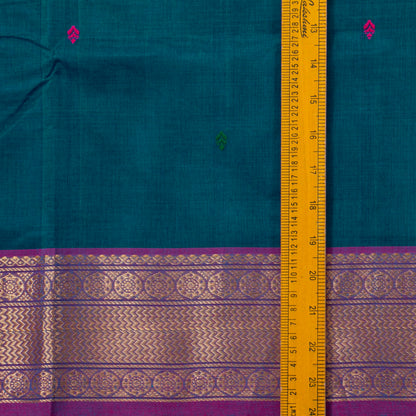 Blue Kanchi Cotton Saree Ganga Jamuna Border PV MM KC 183