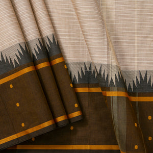 Beige Kanchi Cotton Saree Ganga Jamuna Border PV MM KC 220