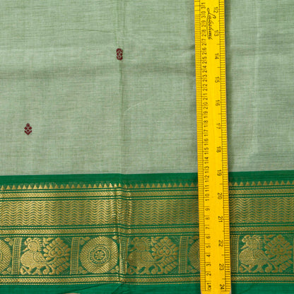 Pastel Greeen Kanchi Cotton Saree Ganga Jamuna Border PV MM KC 189