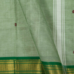 Pastel Greeen Kanchi Cotton Saree Ganga Jamuna Border PV MM KC 189