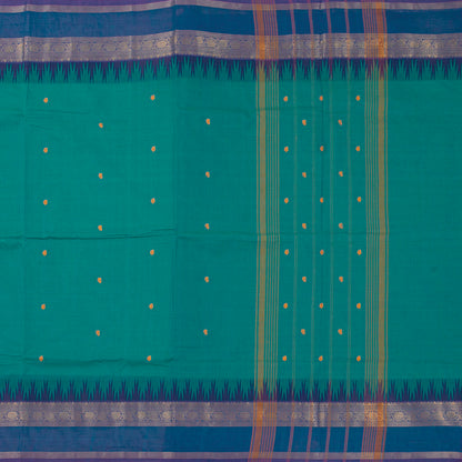 Teal And Blue Kanchi Cotton Saree For Festive Wear PV MM KC 604