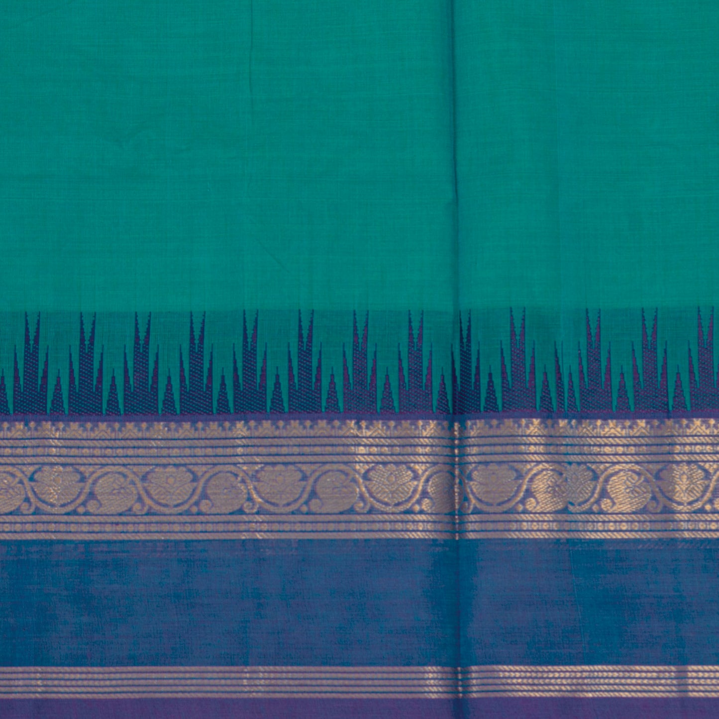 Teal And Blue Kanchi Cotton Saree For Festive Wear PV MM KC 604