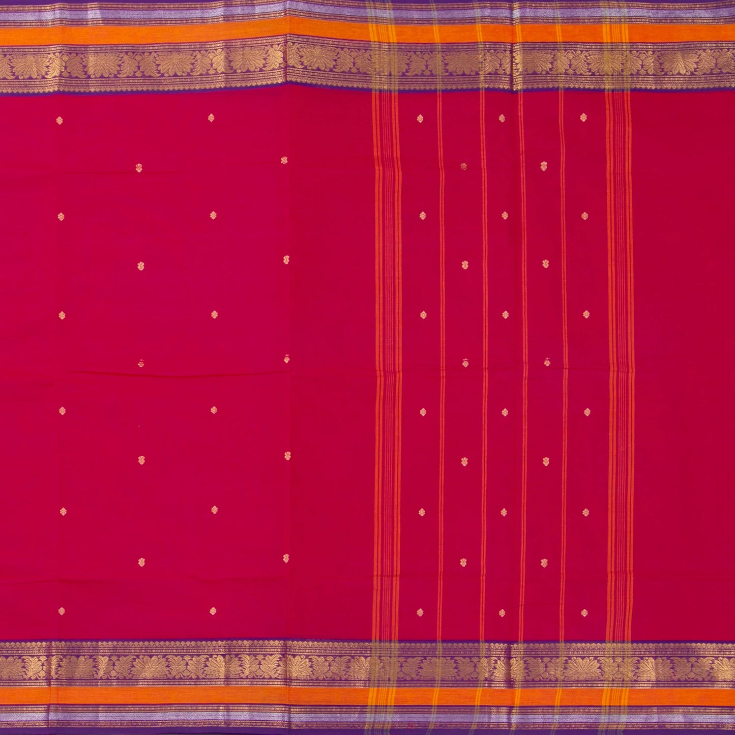 Pink And Purple Kanchi Cotton Saree For Festive Wear PV MM KC 514 - Cotton Saree - Panjavarnam PV MM KC 514