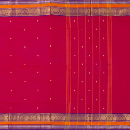 Pink And Purple Kanchi Cotton Saree For Festive Wear PV MM KC 514 - Cotton Saree - Panjavarnam PV MM KC 514
